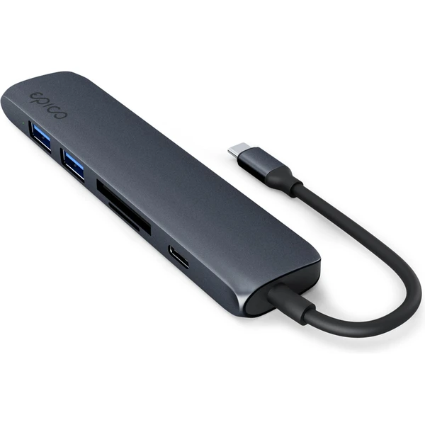 iWant by Epico 6v1 hliníkový hub 8K s USB-C temně inkoustový - USB huby - Obrázek NKEK000K01