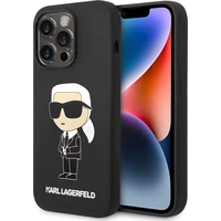 Karl Lagerfeld Liquid Silicone Ikonik NFT kryt iPhone 15 Pro Max černý - Pouzdra