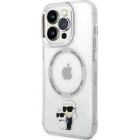 Karl Lagerfeld MagSafe IML Karl and Choupette NFT kryt iPhone 14 Pro Max čirý - Pouzdra