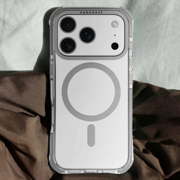 Cubenest MagPro Strong Guard MagSafe kryt iPhone 17 Pro bílý - Pouzdra - Obrázek NRBK000K01