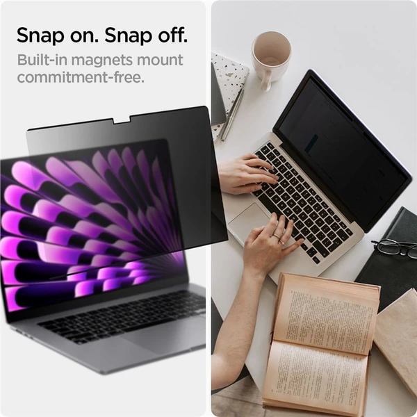 Spigen SafeView Privacy Filter ochranná fólie MacBook Air 15" M2/M3/M4 - Ochranné folie a skla - Obrázek NRN5000701