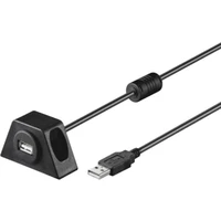 PremiumCord USB-A/USB-A prodlužovací kabel s konektorem na přišroubování 2m černý - Kabely a redukce