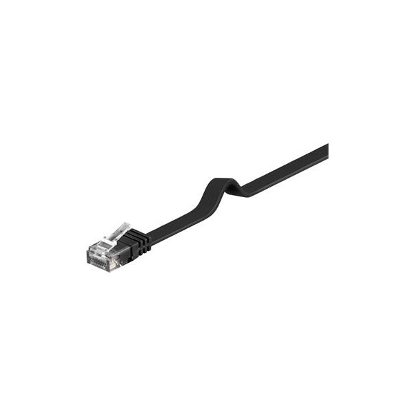 PremiumCord Plochý patch kabel UTP RJ45-RJ45 CAT6 3m černá