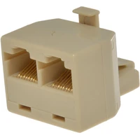 PremiumCord RJ45/2x RJ45 redukce béžová - Kabely a redukce