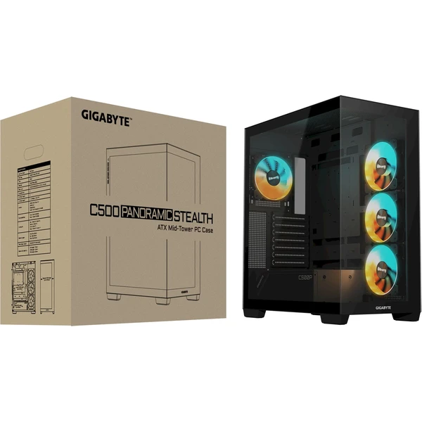 GIGABYTE C500 PANORAMIC STEALTH černá - Počítačové skříně - Obrázek NT5H000K01
