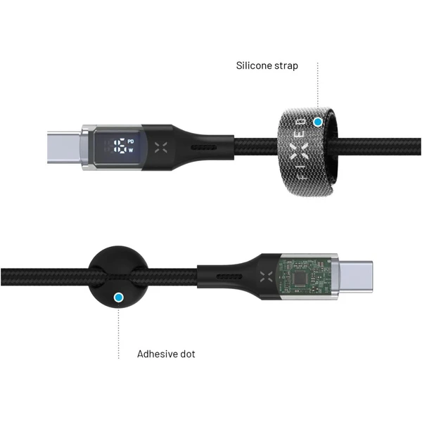 FIXED USB-C/USB-C napájecí kabel 100W 1,2m černý - Kabely a redukce - Obrázek NTM5000J01