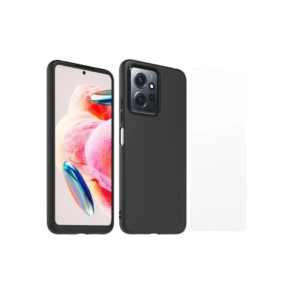 Made for Xiaomi TPU kryt + tvrzené sklo Xiaomi Redmi Note 12 4G černý - Pouzdra - Obrázek NTS4G00101