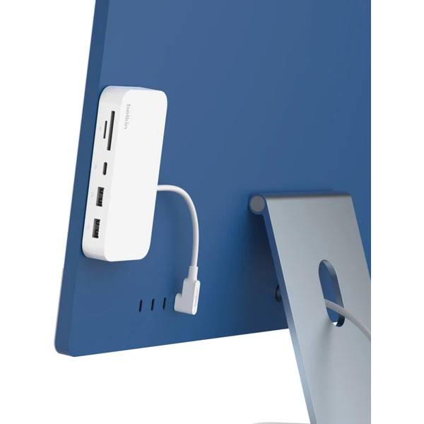Belkin Connect USB-C 6v1 Multiport Hub s držákem bílý - Dokovací stanice - Obrázek NUDWF00101
