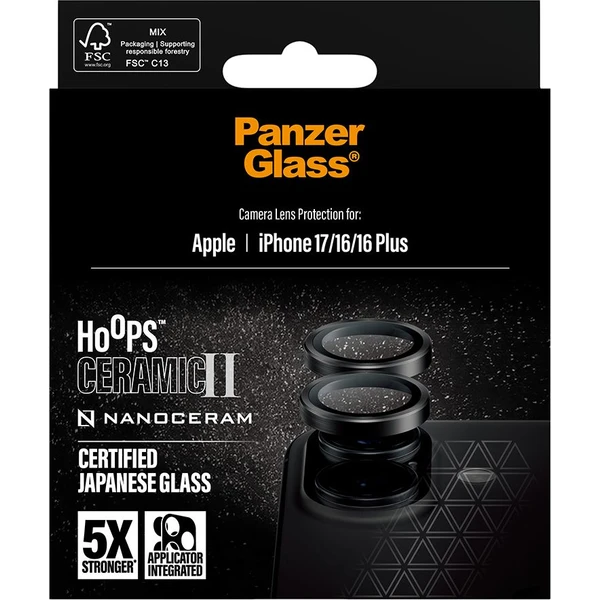 PanzerGlass® Hoops Ceramic II skla Apple iPhone 17/16/16 Plus - Ochranné folie a skla - Obrázek NUEH000K01