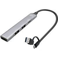 i-tec USB-A/USB-C Hub 4v1 stříbrný - USB huby