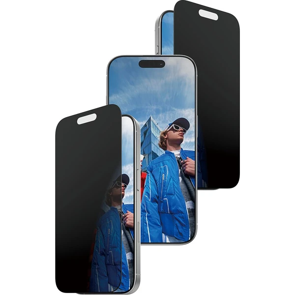 PanzerGlass® Privacy sklo Apple iPhone 17/16 Pro s bezprašným aplikačním boxem - Ochranné folie a skla - Obrázek O0KH000K01
