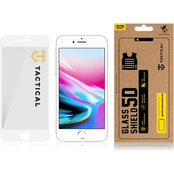 Tactical Glass Shield 5D sklo pro iPhone 7/8/SE (20/22) bílé - Ochranné folie a skla - Obrázek O0MO100501
