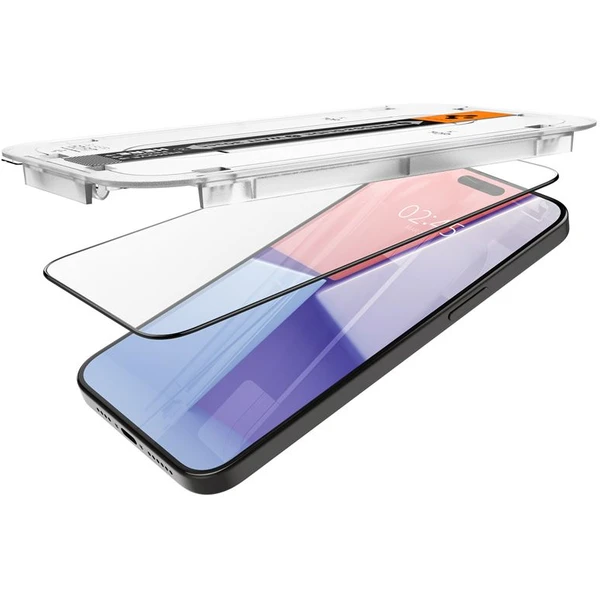Spigen Glass tR EZ Fit HD tvrzené sklo iPhone 15 Pro černé - Ochranné folie a skla - Obrázek O0W8000601