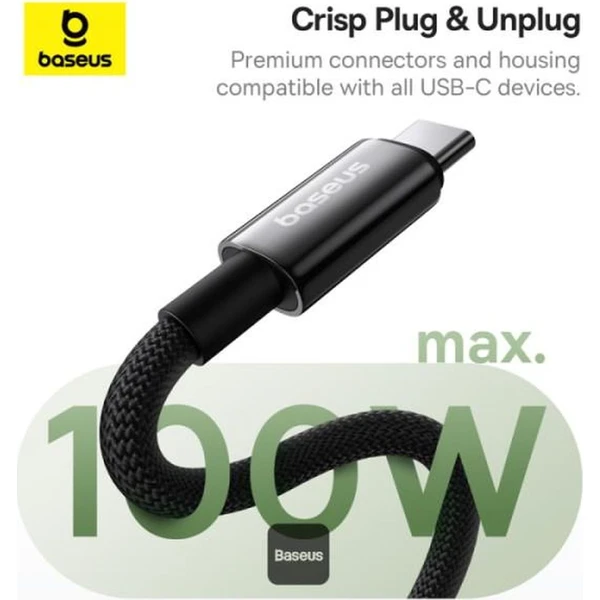 Baseus Tungsten Gold USB-C/USB-C magnetický napájecí kabel 100W 1m černý - Kabely a redukce - Obrázek O12R000K01