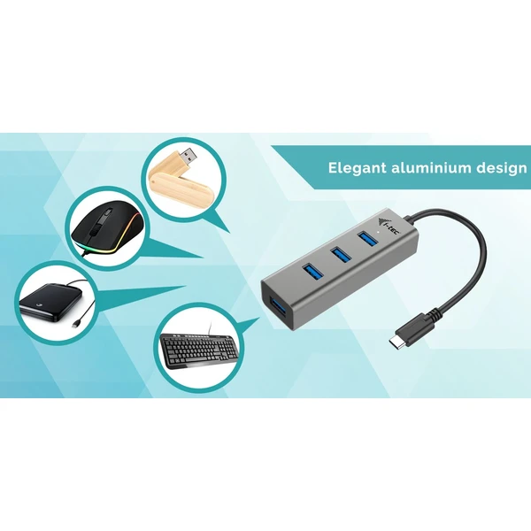 i-tec USB-C Metal HUB 4x USB 3.0 - USB huby - Obrázek O1HA000501