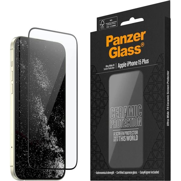 PanzerGlass Ceramic tvrzené sklo Apple iPhone 15 Plus s instalačním rámečkem - Ochranné folie a skla - Hlavní obrázek