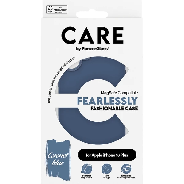 PanzerGlass® CARE kryt Apple iPhone 16 Plus MagSafe Fearlessly modrý - Pouzdra - Obrázek O208000P01