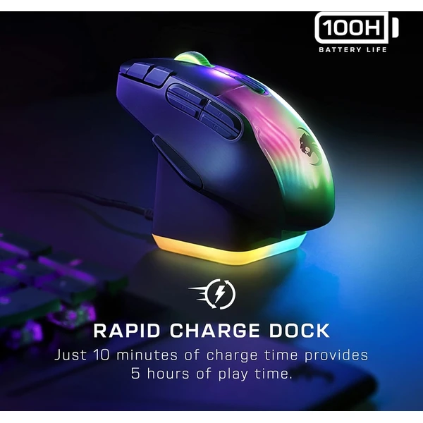 Turtle Beach KONE XP Air bezdrátová herní myš černá + RGB nabíjecí stanice Rapid (Bundle) - Myši - Obrázek O2MI000K01