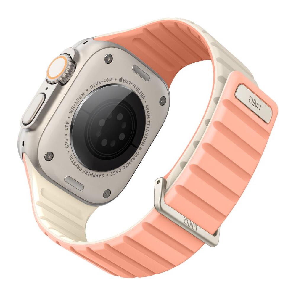 UNIQ Revix Evo oboustranný řemínek Apple Watch 49/45/44/42mm (růžový/krémový)
