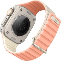 UNIQ Revix Evo oboustranný řemínek Apple Watch 49/46/45/44/42mm (růžový/krémový) - Řemínky