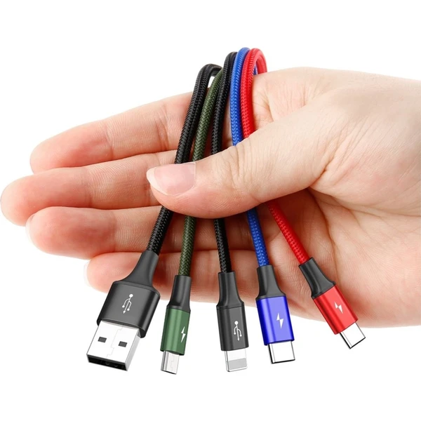 Baseus Fast 4v1 napájecí kabel 1,2m černý - Kabely a redukce - Obrázek O2RR000501