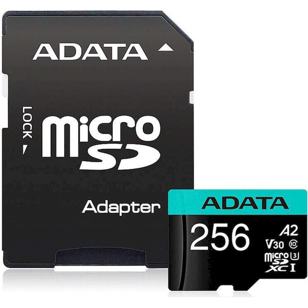 ADATA Premier Pro MicroSDXC karta 256GB + SD adaptér Černá