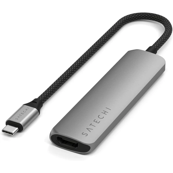 Satechi 4v1 USB-C Slim víceportový adaptér 4K vesmírně šedý - USB huby - Obrázek O3UB000P01