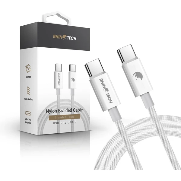 RhinoTech USB-C/USB-C napájecí kabel 60W 1m bílý - Kabely a redukce - Obrázek O431000L01