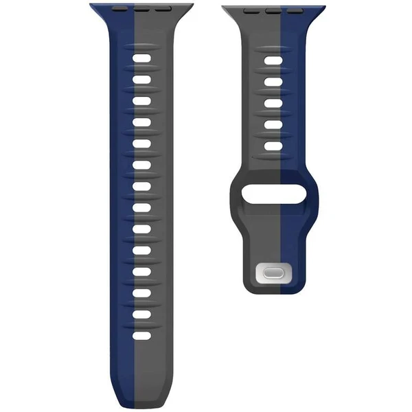 CubeNest Premium Silicon Band řemínek Apple Watch 42-49 mm šedý/tmavě modrý - Řemínky - Obrázek O4UD000O01