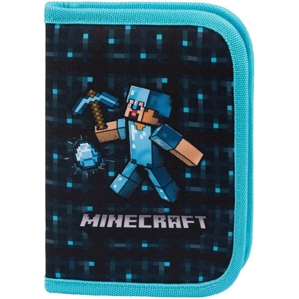 Školní penál BAAGL jednopatrový Minecraft Blue Axe