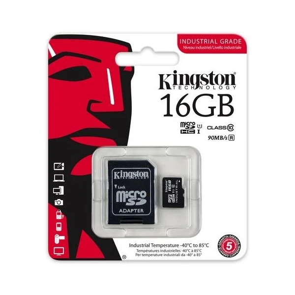 Kingston Industrial microSDHC 16GB + SD adaptér - Paměťové karty - Obrázek O54X000501
