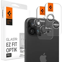 Spigen Glass tR EZ Fit Optik Pro 2 Pack tvrzené sklo na fotoaparát iPhone 15/15 Plus 14/14 Plus čiré - Ochranné folie a skla