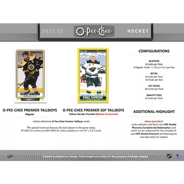 Hokejové karty Upper Deck - 21-22 O-Pee-Chee Hockey Gravity Balíček - Hokejové karty - Obrázek O5WP100501