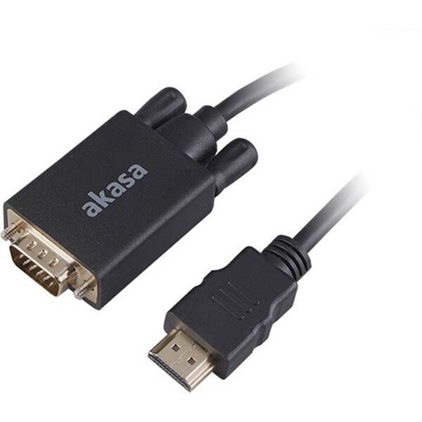 Akasa kabel k monitoru HDMI - VGA, 1920x1080p@60Hz, 2m, černá