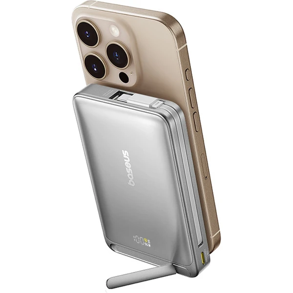 Baseus Nomos Qi2 powerbanka 10000mAh 45W s kabelem USB-C šedá - Powerbanky - Obrázek O7AE000N01