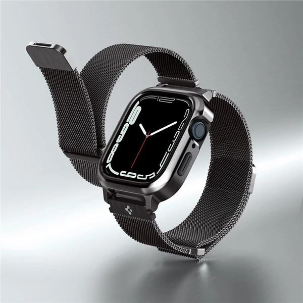 Spigen Metal Fit Pro řemínek s pouzdrem Apple Watch 9/8/7 (45mm) grafitový - Řemínky - Obrázek O7D5000L01