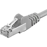 PremiumCord RJ45/RJ45 Cat6a S-FTP patch kabel 0,5m šedý - Kabely a redukce