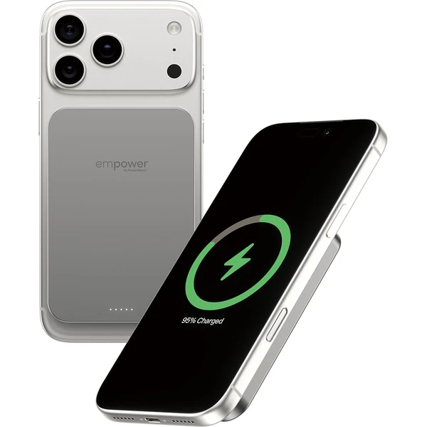 PanzerGlass® empower bezdrátová Qi2 powerbanka 5000 mAh, MagSafe, šedá - Powerbanky - Obrázek O83J000K01