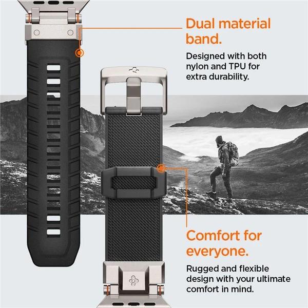 Spigen DuraPro Armor řemínek Apple Watch Ultra 49/46/45/44/42mm stříbrný/černý - Řemínky - Obrázek O8N5000701