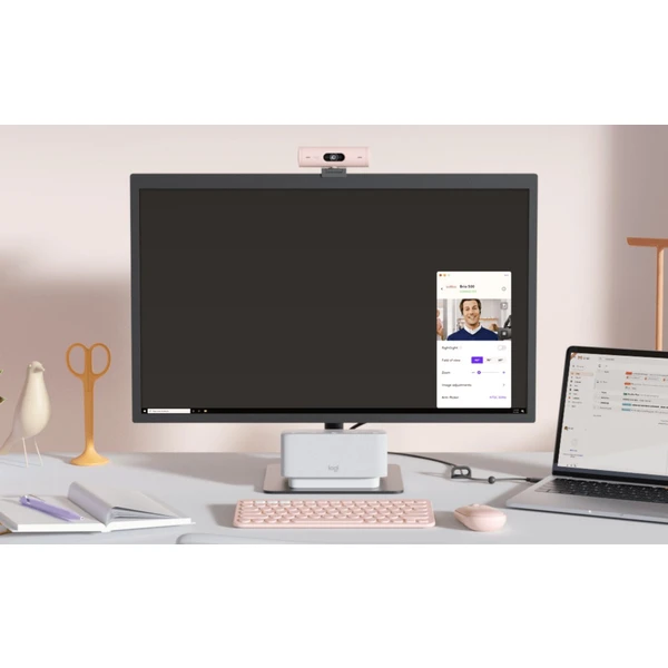 Logitech Brio 500 růžová - Kamery - Obrázek O95M100501
