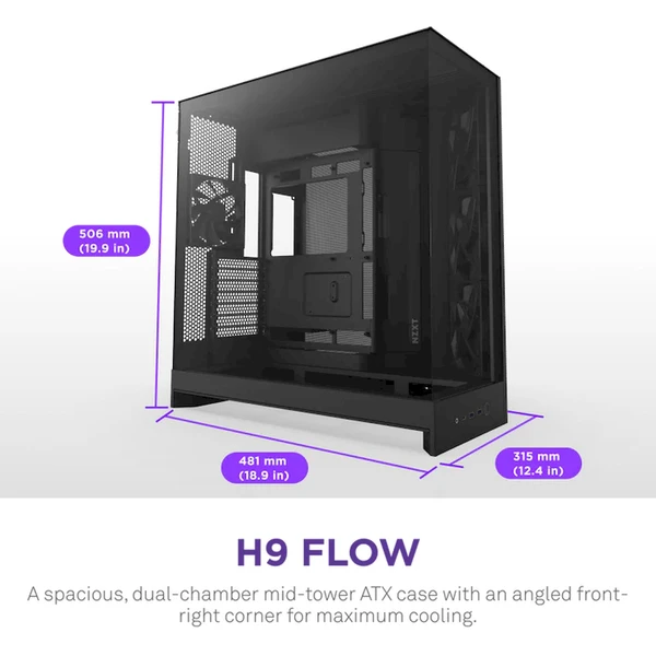 NZXT H9 Flow černá - Počítačové skříně - Obrázek O97K000K01