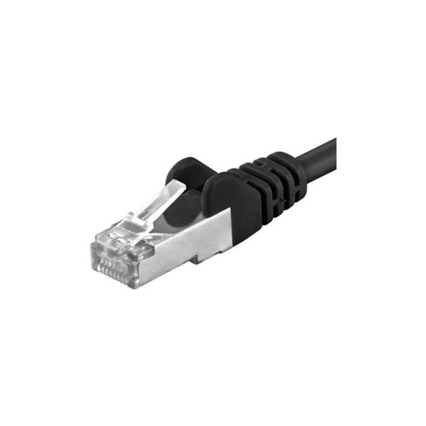 PremiumCord RJ45/RJ45 Cat6a S-FTP patch kabel 1m černý