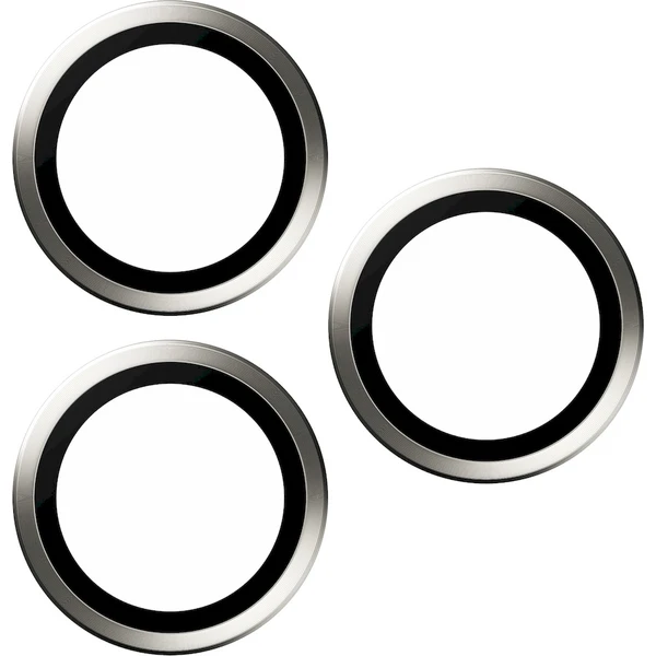 PanzerGlass HoOps ochranné kroužky Apple iPhone 16 Pro/15 Pro/16 Pro Max/15 Pro Max - bílý hliník - Ochranné folie a skla - Obrázek OAD1000O01