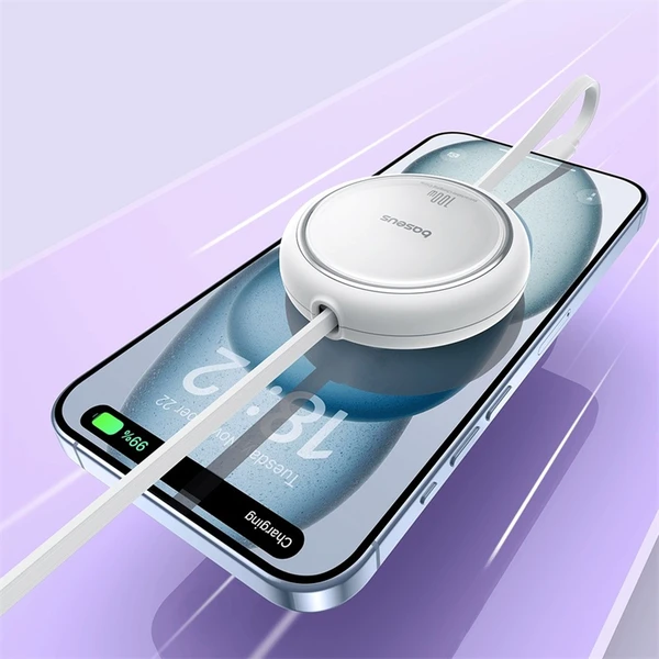Baseus Free2Draw mini USB-C/USB-C napájecí kabel 100W 1m bílý - Kabely a redukce - Obrázek OAGE000L01