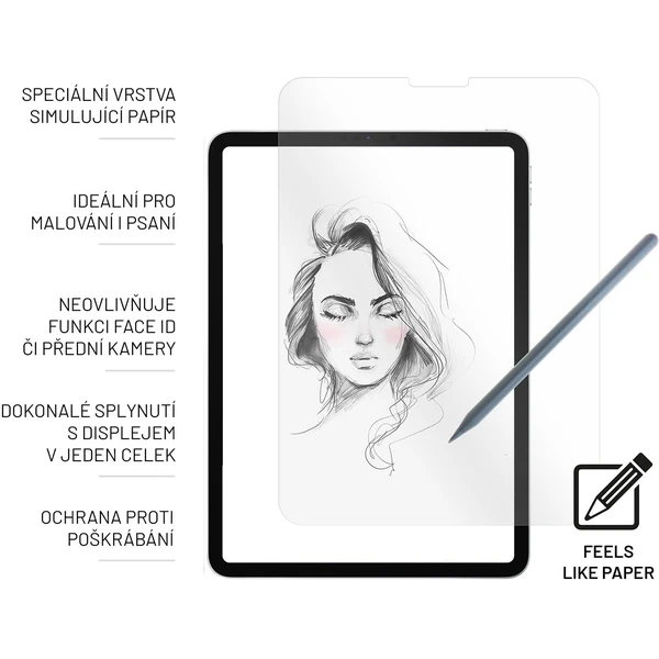 FIXED PaperGlass sklo na psaní a kreslení pro iPad Air (2020/2022) čiré - Ochranné folie a skla - Obrázek OBK0G00101