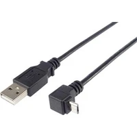 PremiumCord USB-A/MicroUSB napájecí kabel se zahnutým konektorem 1m černý - Kabely a redukce