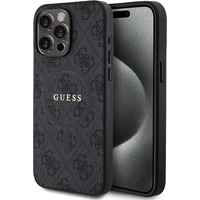 Guess PU Leather 4G Colored Ring MagSafe kryt iPhone 15 Pro Max černý - Pouzdra