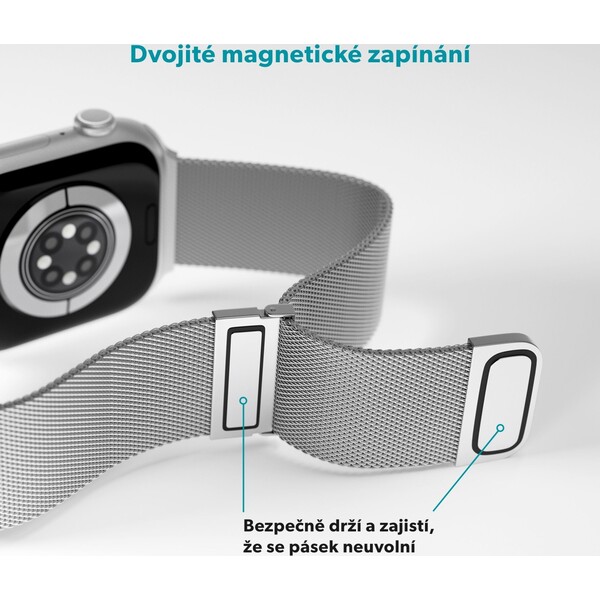 Epico Watch Strap milánský tah 38/40/41/42mm stříbrný - Řemínky - Obrázek OGJL000K01