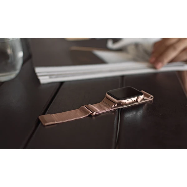 UNIQ Dante ocelový řemínek Apple Watch 41/40/38mm Rose růžově zlatý - Řemínky - Obrázek OIZ4000301