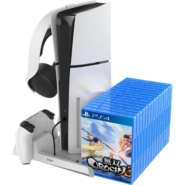 iPega P5S023 Nabíjecí Stojan s Chlazením pro PS5/PS5 Slim/PS5 Pro bílý - Dokovací stanice - Obrázek OJU0000K01